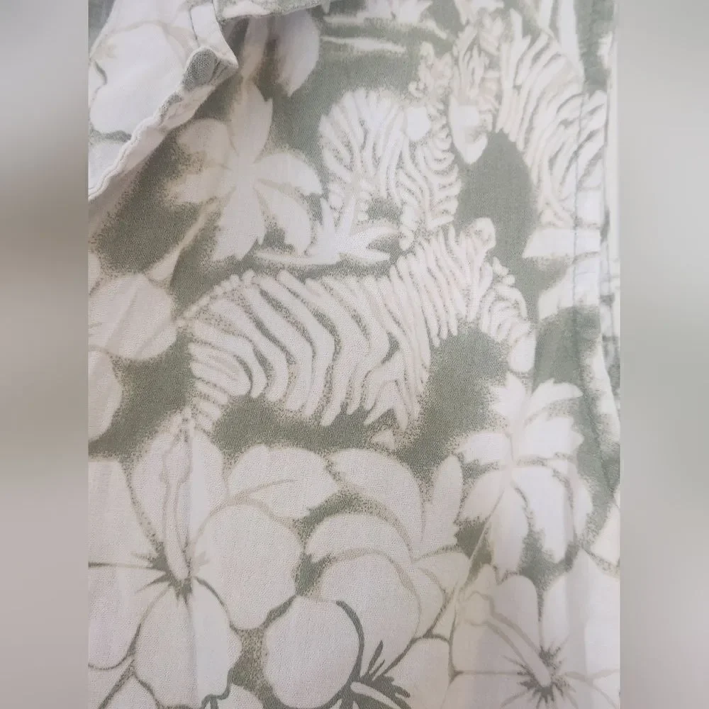 Vtg Erika XL 90s Hawaiian Tropical Print BeachTheme Button Down Women's Shirt